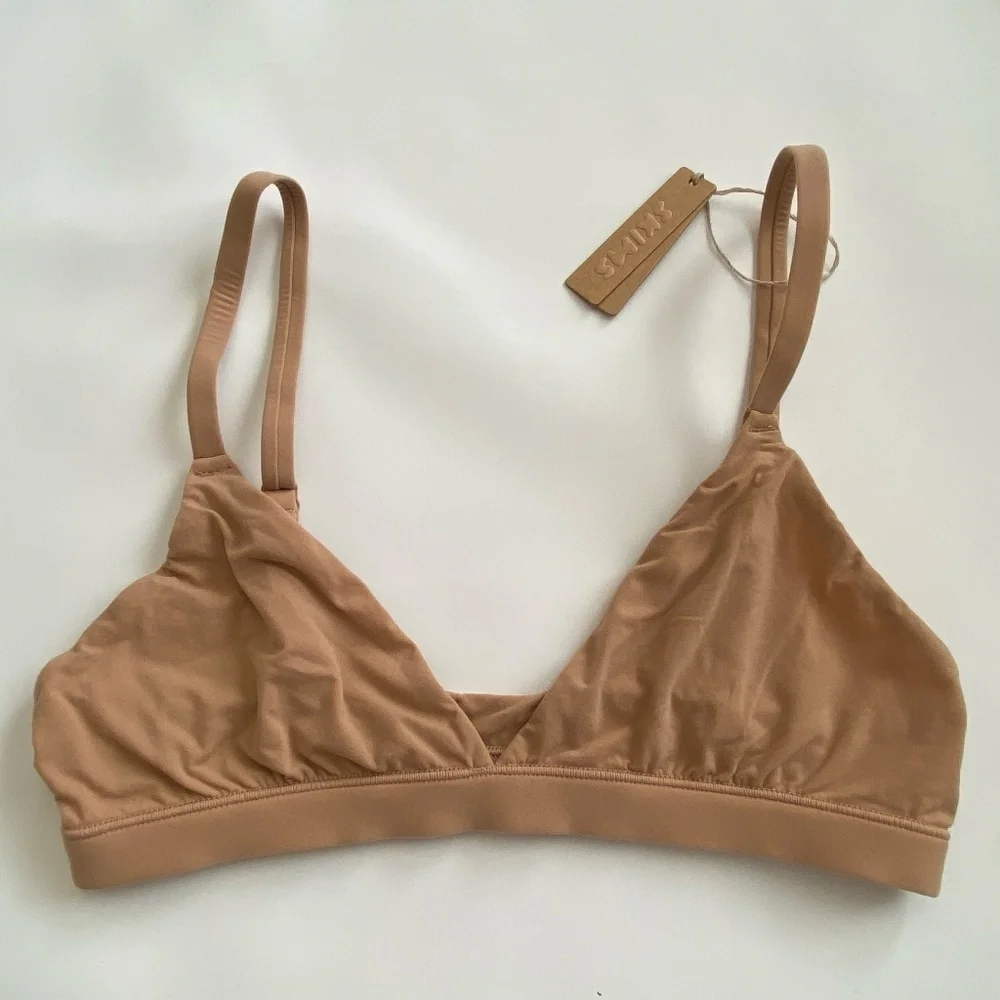 NWT SKIMS Fits Everybody Triangle Bralette Ochre Size‎ S - Picture 4 of 7